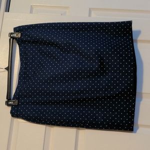 Navy poka dot skirt